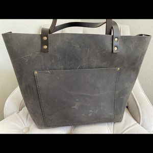 Portland leather goods large grey gray tote